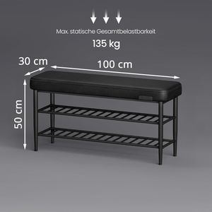 Produktbild für Schuhbank Vasagle EKHO, schwarz, aus Metall