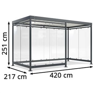 Produktbild für Personenunterstand WSM Köln K4 d/b BS, anthrazit, aus Metall