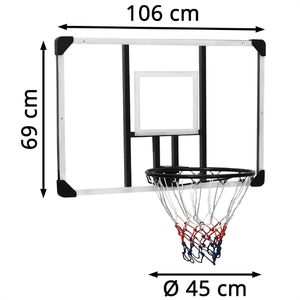 Produktbild für Basketballkorb vidaXL 93668, transparent, indoor &amp; outdoor