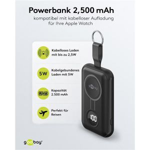 Produktbild für Powerbank Goobay 76253 für Apple Watch, 2500mAh