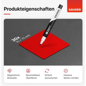 Produktbild für Magnetschilder Gauder ME-75x75, rot