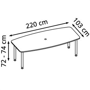 Produktbild für Konferenztisch Hammerbacher KT22C