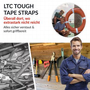 Produktbild für Klettband Label-the-cable Tough Tape Strap, schwarz