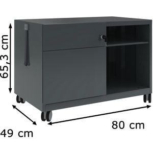 Produktbild für Rollcontainer Bisley Note Caddy, aus Metall, anthrazit