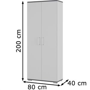 40cm, AG Aktenschrank x 80 aus 4250-588 lichtgrau Holz, 2.0, Germania x Böttcher – Profi 200