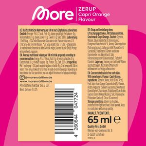 Produktbild für Sirup More Zerup Capri Orange, zuckerfrei