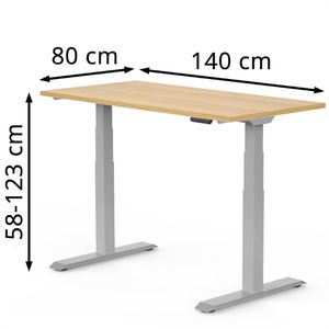 Produktbild für Schreibtisch FlexiSpot E7S 2026, ahorn / grau
