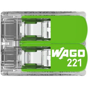 Produktbild für Verbindungsklemme Wago Compact Green Range, 221-422, 2 Leiter