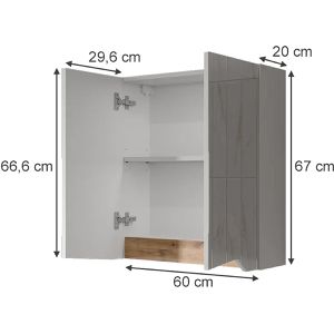 Produktbild für Spiegelschrank Vicco Marelle, weiß / artisan eiche