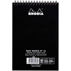 Produktbild für Notizblock Rhodia 165039C, dotpad, schwarz, A5