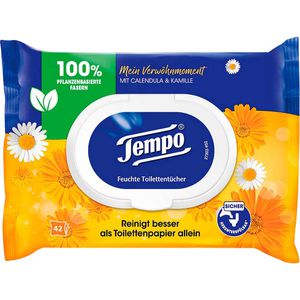 Produktbild für Feuchtes-Toilettenpapier Tempo Verwöhnmoment Calendula&amp;Kamille