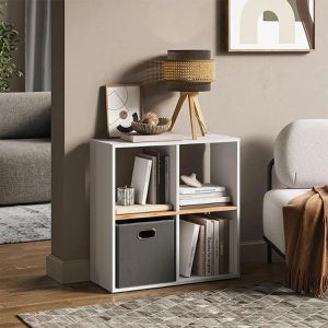 Produktbild für Bücherregal Vicco Tetra, weiß / eiche