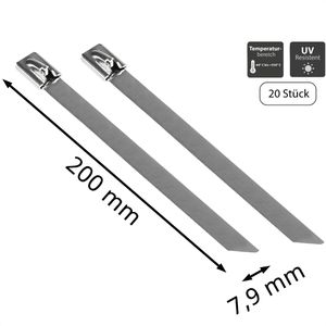 Produktbild für Kabelbinder Good-Connections KAB-E20X79, Edelstahl