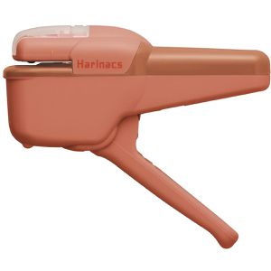 Produktbild für Heftzange Kokuyo Harinacs Medium Plus, aus Kunststoff, lachs