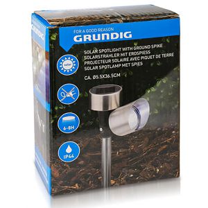 Produktbild für Gartenstrahler Grundig silber, mit 0,6W LED