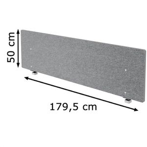Produktbild für Tischtrennwand Hammerbacher Basic, grau