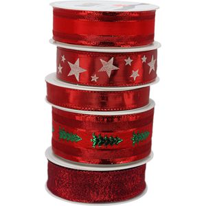 Produktbild für Geschenkband Präsent Weihnachten, rot