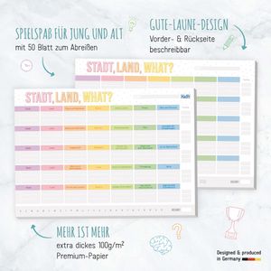 Produktbild für Spielblock Häfft 11130-2, Stadt Land What