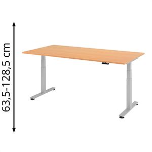 Schreibtisch Hammerbacher XDSM 2E, buche / silber