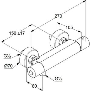 Produktbild für Duscharmatur KLUDI BASIC, 350020538, verchromt