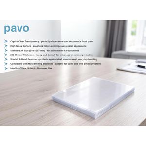 Produktbild für Bindefolien Pavo 8015283, klar-transparent, 280 mic