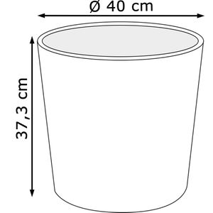 Prosperplast Pflanztopf AG – anthrazit,Kunststoff Liter, Beton 40 x Effect, 28,5 H Böttcher cm, 37,3 Ø Tubus
