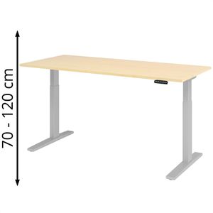 Schreibtisch Hammerbacher XMKA 19, ahorn / silber