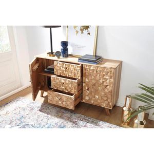 Produktbild für Sideboard Wohnling Rewa WL5.598, aus Massivholz, akazie