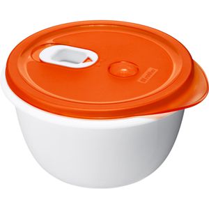 Mikrowellengeschirr Rotho Micro Clever weiß/rot aus Kunststoff