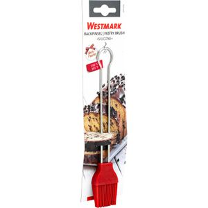 Produktbild für Backpinsel Westmark Bratpinsel Silicone, rot / silber
