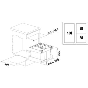 Produktbild für Einbaumülleimer BLANCO Flexon II Low 50/3, 526640