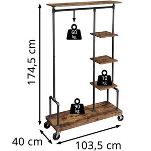 Produktbild für Garderobenständer Vasagle HSR66BXV2, schwarz