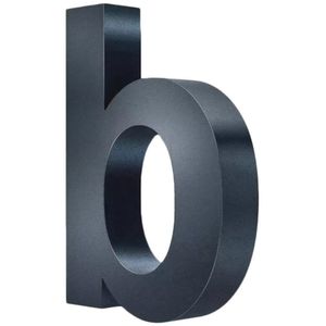 Hausnummer Metzler 3D, anthrazit aus Edelstahl