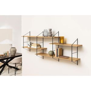 Produktbild für Wandregal AC-Design Belfast, schwarz / wildeiche