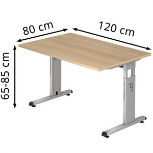 Produktbild für Schreibtisch Hammerbacher O-Serie, eiche / silber