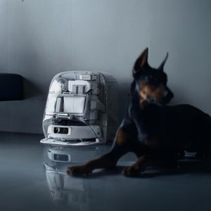 Produktbild für Saugroboter DJI Romo P, Station &amp; Roboter transparent &amp; weiß