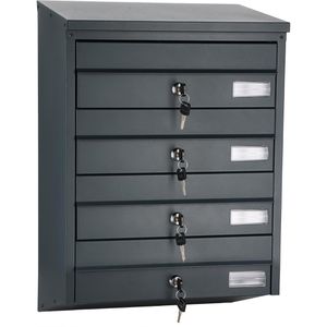 Produktbild für Briefkasten SafePost ScanPro BDL914, 4-fach, anthrazit, Stahl