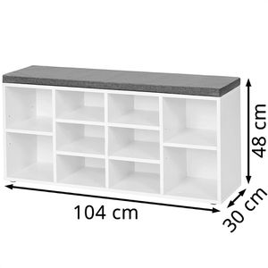 Produktbild für Schuhbank Vasagle LHS10WT, weiß, aus Holz
