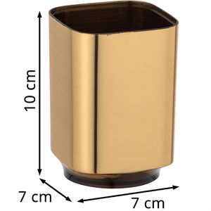 Produktbild für Zahnputzbecher Wenko Auron, gold, aus Kunststoff