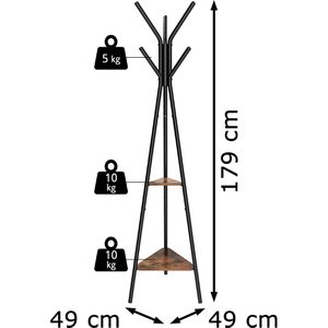Produktbild für Garderobenständer Vasagle RCR16BX, schwarz