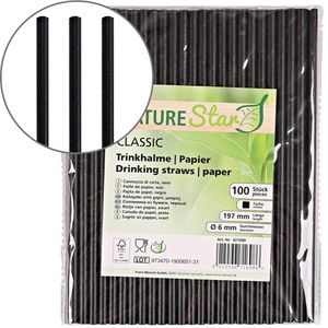 Strohhalme Franz-Mensch 421000 schwarz, aus Papier