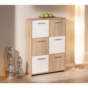 Produktbild für Kommode Inter-Link 19300340, sonoma eiche / weiß