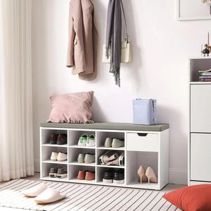 Produktbild für Schuhbank Vasagle LHS24WT, weiß, aus Holz