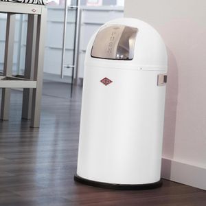 Produktbild für Mülleimer Wesco Pushboy Junior, weiß matt