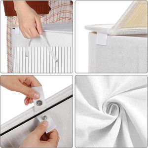 Produktbild für Wäschekorb Songmics LCB64WT, weiß, mit 2 Fächern