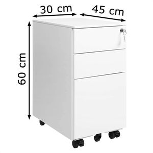 Produktbild für Rollcontainer Songmics OFC031W01, aus Metall, weiß