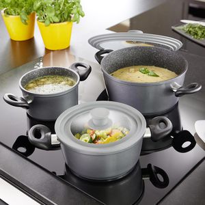 Produktbild für Glasdeckel STONELINE 13705 grau, 16-20cm &amp; 24-28cm