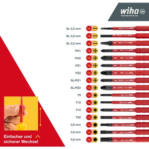 Produktbild für Schraubendreher Wiha Bit Set slimVario, 41231, Set