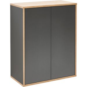 Produktbild für Bad-Hängeschrank Fackelmann Finn 84611, matt anthrazit / eiche