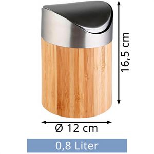 Produktbild für Mülleimer Axentia 116809, Bonja Bambus, braun